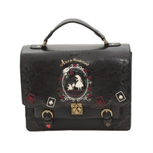Load image into Gallery viewer, Vintage Schoolbag pu Leather Handbags women back pack ladies hand bag Alice in Wonderland bagpack shoulder bag sac a dos Mochila