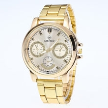 Load image into Gallery viewer, Men Fashion Steel Band Round Dial 10mm/0.39inch Folding Buckle 30m Quartz Casual Wrist Watch 4cm/1.57inch