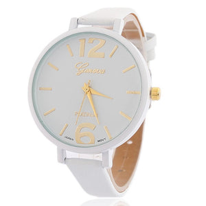 New Women Fashion Round Analog Quartz Complete Schedule 40mm Easy To Read Wrist