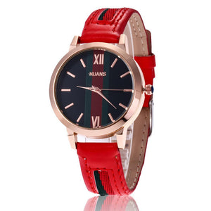Quartz Wristwatch Artificial Leather Round Quartz Pin Buckle WristWatches Vintage Ladies